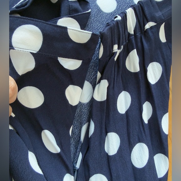 Navy & white polka dot button skirt - Picture 5 of 5